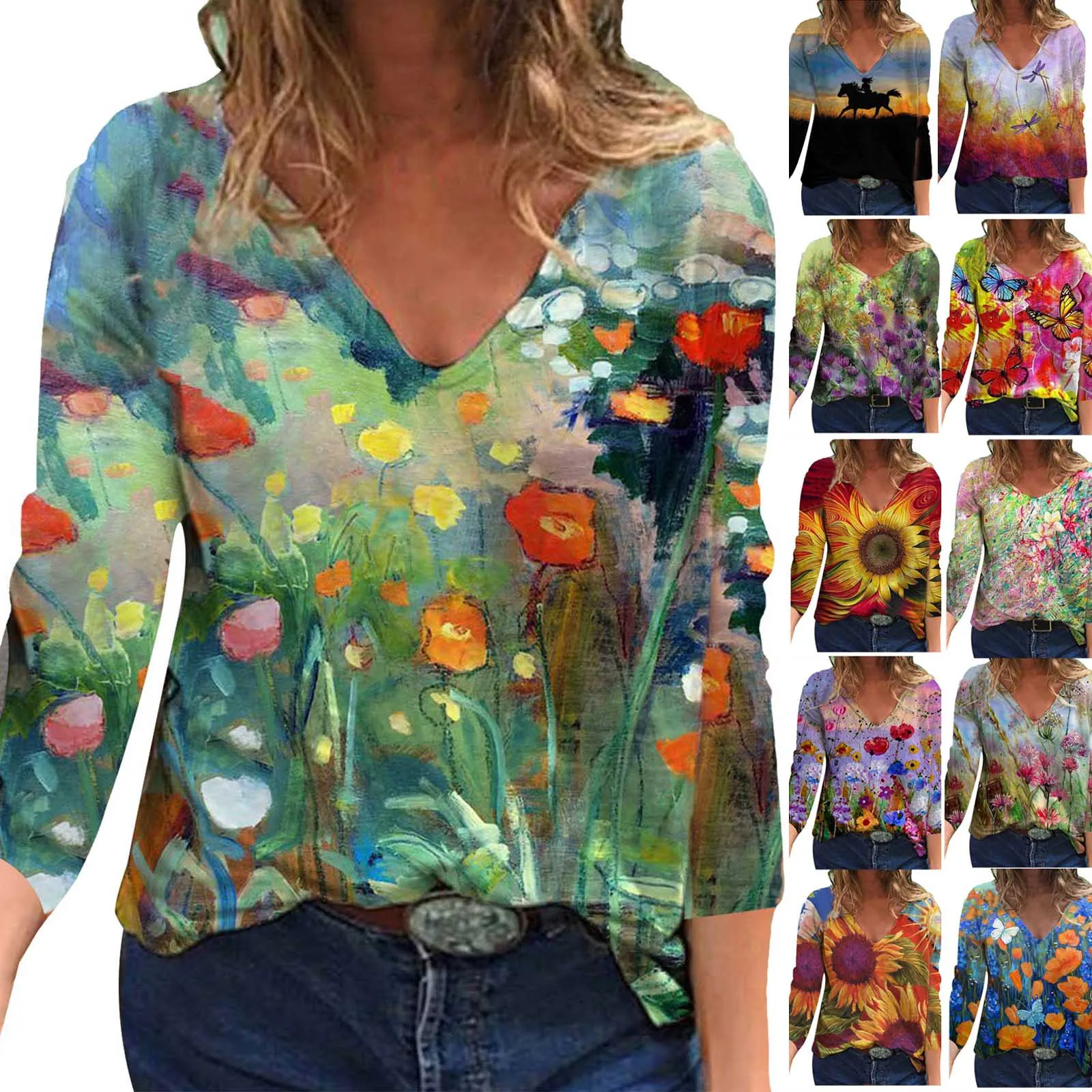 Fashion Women Casual Long Sleeve Printed V-Neck Blouse T-Shirt Ladies TopsSleeve Solid Pullover Top Sexy Slim Femme Tees Plus Si
Fashion Women Casual Long Sleeve Printed V-Neck Blouse T-Shirt Ladies TopsSleeve Solid Pullover Top Sexy Slim Femme Tees Plus Si