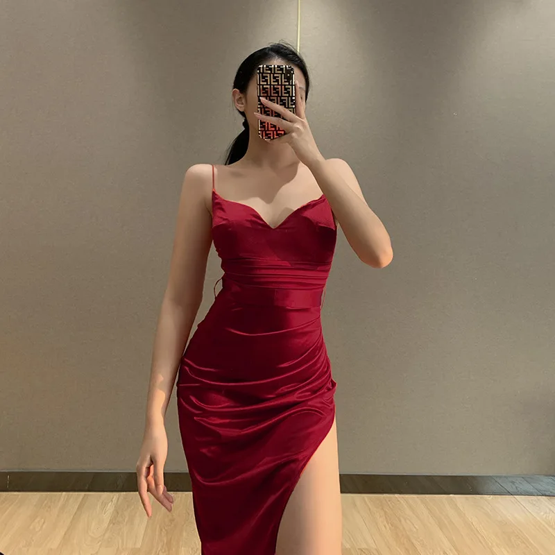 Hot Sale Summer Red Mini Dress Ruched Sashes Satin Bodaycon Dress Spaghetti Strap V Neck Backless Club Cocktail Party Vestidos
Hot Sale Summer Red Mini Dress Ruched Sashes Satin Bodaycon Dress Spaghetti Strap V Neck Backless Club Cocktail Party Vestidos