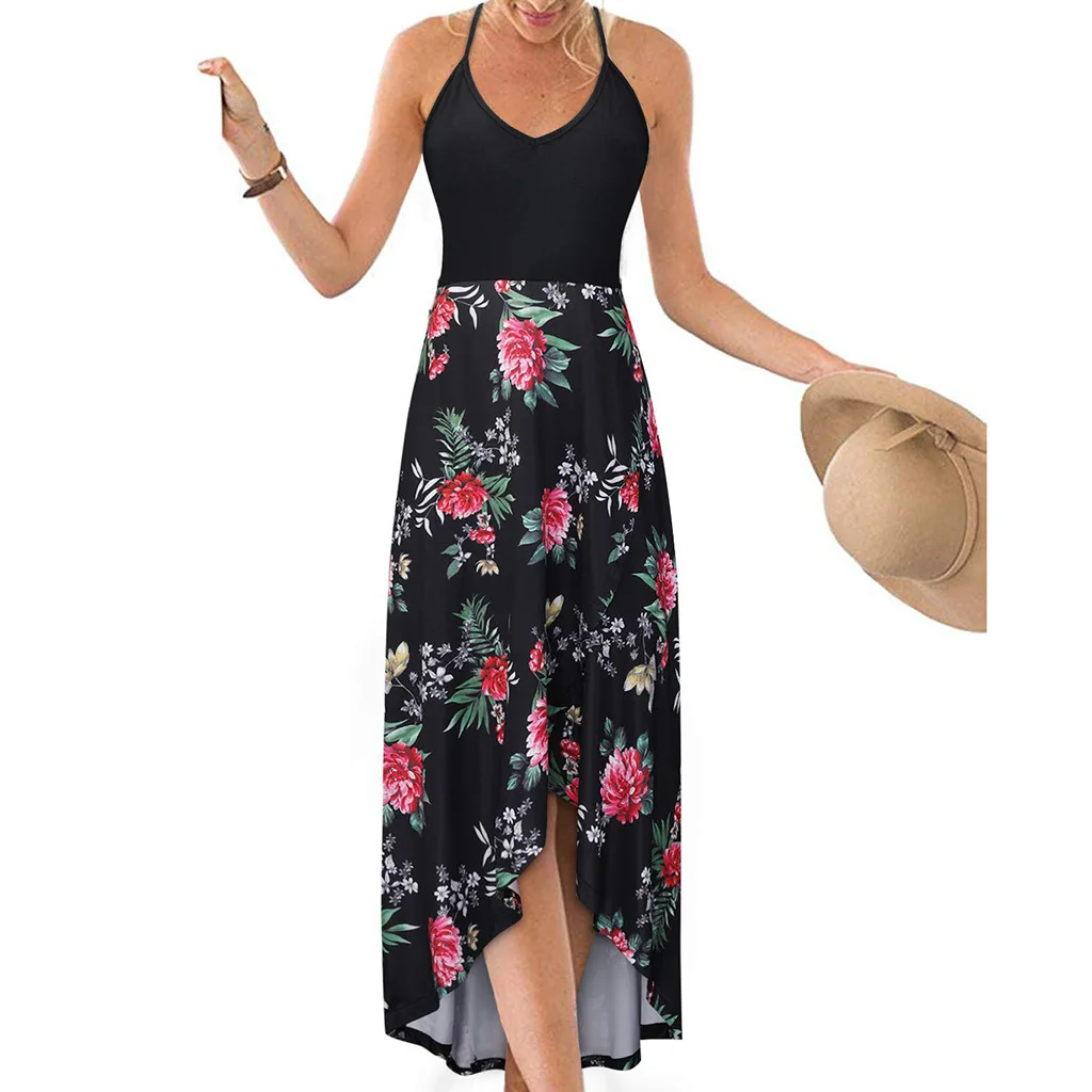 2021 Summer Casual Dresses WomenV-neck Sleeveless Sling Backless Sexy Color Matching Printing Straight Color Contrast Dress
2021 Summer Casual Dresses WomenV-neck Sleeveless Sling Backless Sexy Color Matching Printing Straight Color Contrast Dress