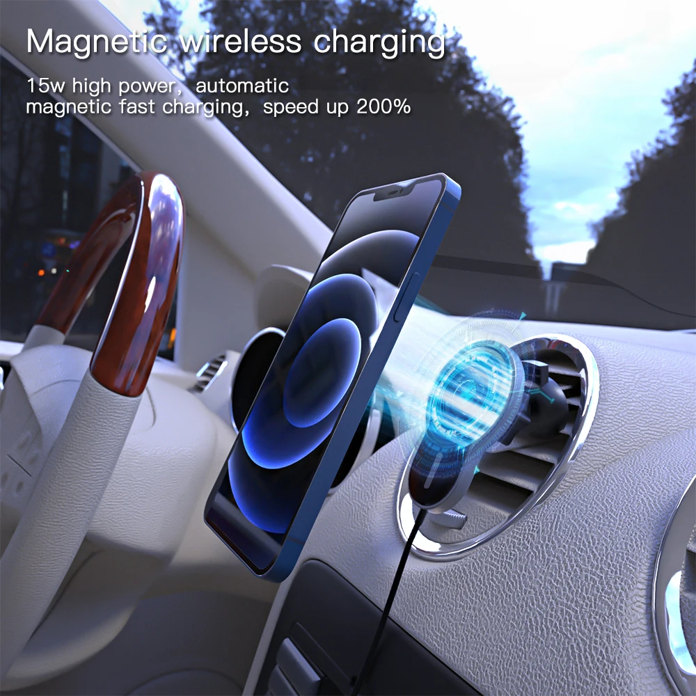 15W Magnetic safe Stand Aluminum Alloy Lock Super Wireless Car Charger Mount For iPhone 12 Pro Max Fast Charging Phone Holder
15W Magnetic safe Stand Aluminum Alloy Lock Super Wireless Car Charger Mount For iPhone 12 Pro Max Fast Charging Phone Holder