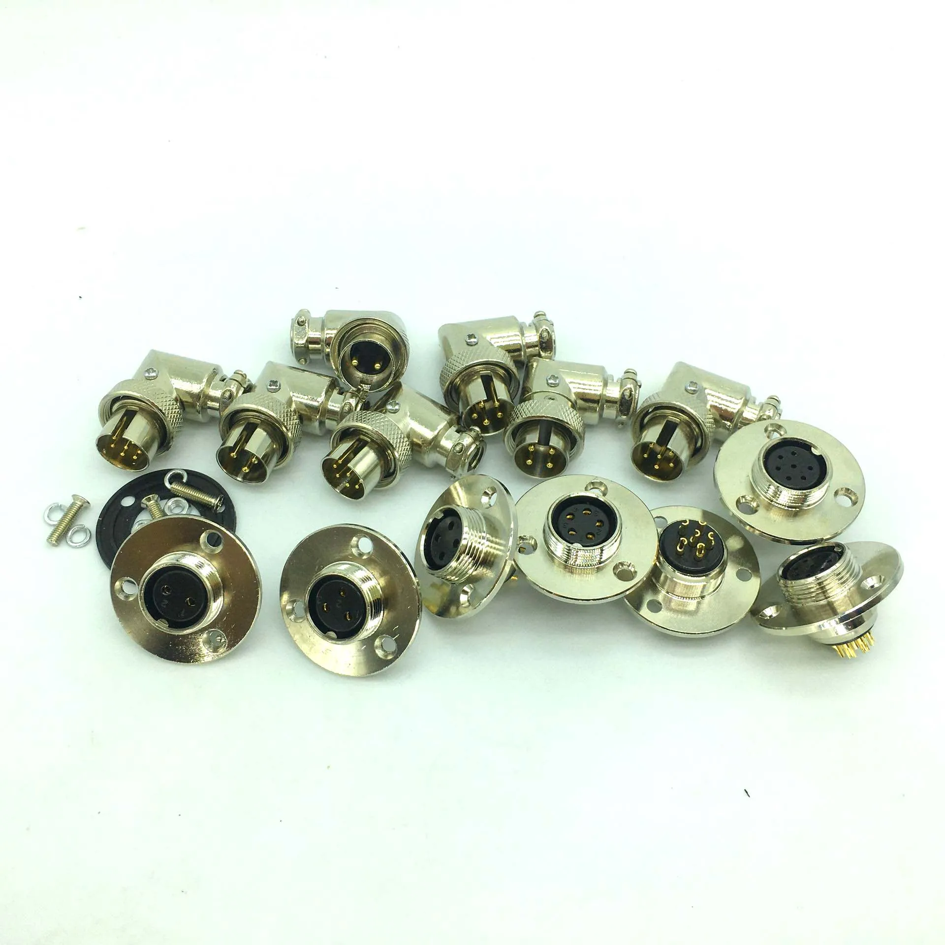 

Gilded Flange 2Pin 3Pin 4Pin 5Pin 6Pin 7Pin 8 Pin Wire Panel Connector GX16 Right Angle Aviation Plug Socket Reversed Assembling