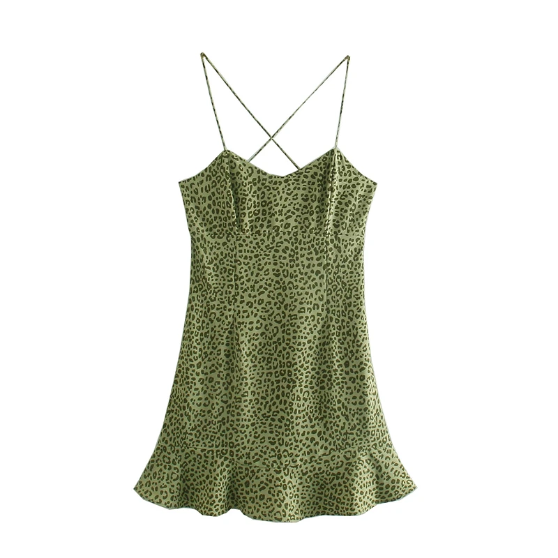 DOUJILI Fashion Leopard Print Printing Sexy Dress Green Sleeveless Backless Camisole Dress Ruffles Dress Slim-Cut
DOUJILI Fashion Leopard Print Printing Sexy Dress Green Sleeveless Backless Camisole Dress Ruffles Dress Slim-Cut