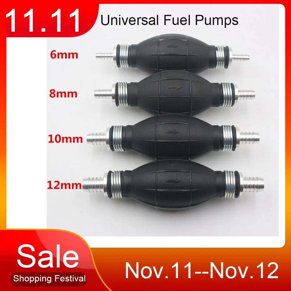 Universal Fuel Pumps 1Pcs 6mm 8mm 10mm 12mm Fuel Supply System Accessories Hand Primer Bulb Fuels For Car Boat Marine Outboard
Universal Fuel Pumps 1Pcs 6mm 8mm 10mm 12mm Fuel Supply System Accessories Hand Primer Bulb Fuels For Car Boat Marine Outboard
