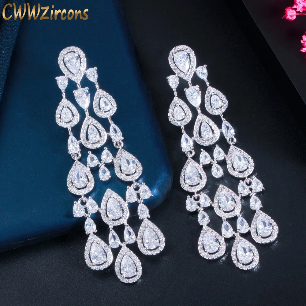 CWWZircons Trendy Clear White Water Drop Cubic Zirconia Women Long Tassel Brazil Style Party Earring Brincos Bijoux Gift CZ816
CWWZircons Trendy Clear White Water Drop Cubic Zirconia Women Long Tassel Brazil Style Party Earring Brincos Bijoux Gift CZ816