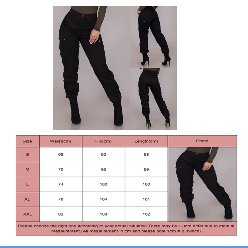 Stylish Women Cargo Pants High Waist Black Pants Button Pockets Design Gothic Style Trousers Solid Color Long Trouser Plus Size
Stylish Women Cargo Pants High Waist Black Pants Button Pockets Design Gothic Style Trousers Solid Color Long Trouser Plus Size