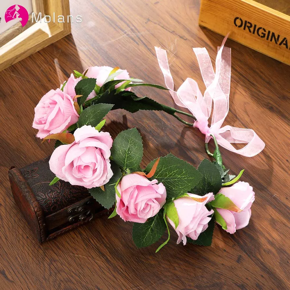 Molans New Bohemian Flower Crowns Floral Garland Headdress Faux Rose Wedding Wreaths Women Bridal Headband Headdress
Molans New Bohemian Flower Crowns Floral Garland Headdress Faux Rose Wedding Wreaths Women Bridal Headband Headdress