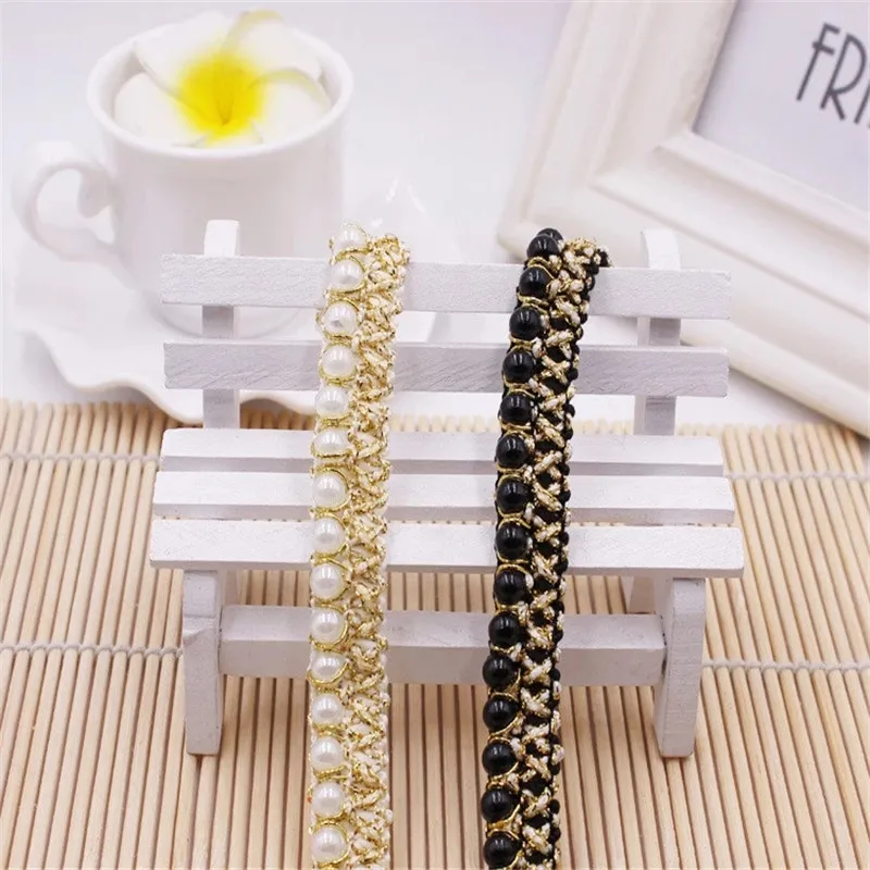 10 Yards/Pack 1.5cm Braid Beaded Pearls Black Gold Trimming Lace Ribbon Trim DIY Wedding Sewing Supplies Craft Cloth Accessories
10 Yards/Pack 1.5cm Braid Beaded Pearls Black Gold Trimming Lace Ribbon Trim DIY Wedding Sewing Supplies Craft Cloth Accessories