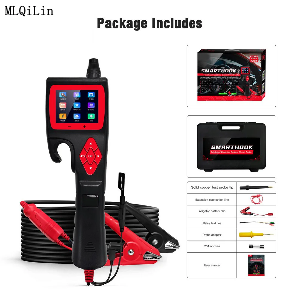 P200 Auto Circuit Intelligent Analyzer Fault Diagnosis SMART HOOK Powerful Probe Multi-function Circuit Detector Car Multimeter
P200 Auto Circuit Intelligent Analyzer Fault Diagnosis SMART HOOK Powerful Probe Multi-function Circuit Detector Car Multimeter