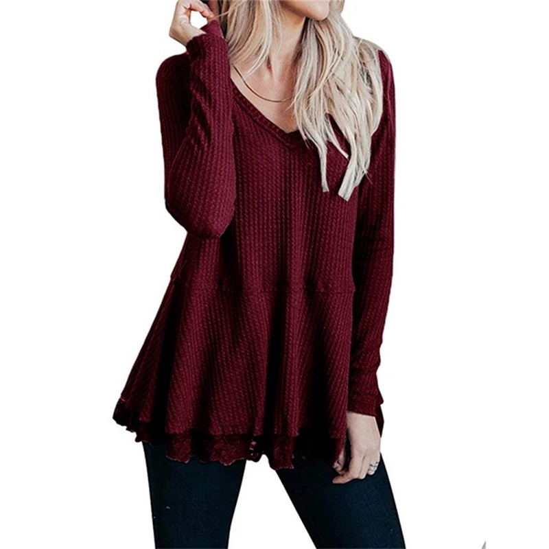 2019 Lace Patchwork T Shirt Women Casual Lady Top Tees Cotton V-neck Long-Sleeved White Black T Shirts
2019 Lace Patchwork T Shirt Women Casual Lady Top Tees Cotton V-neck Long-Sleeved White Black T Shirts