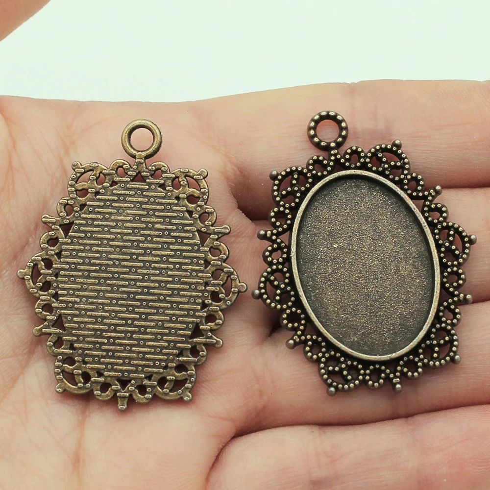4pcs 18x25mm Inner Size Oval Cabochon Base Setting Antique Bronze Antique Silver Color For Jewelry Making
4pcs 18x25mm Inner Size Oval Cabochon Base Setting Antique Bronze Antique Silver Color For Jewelry Making