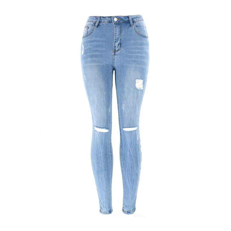2021 Spring Autumn Solid Color Elastic Waist Women's Slim and Hole Fashion High Street Jeans Leggings
2021 Spring Autumn Solid Color Elastic Waist Women's Slim and Hole Fashion High Street Jeans Leggings