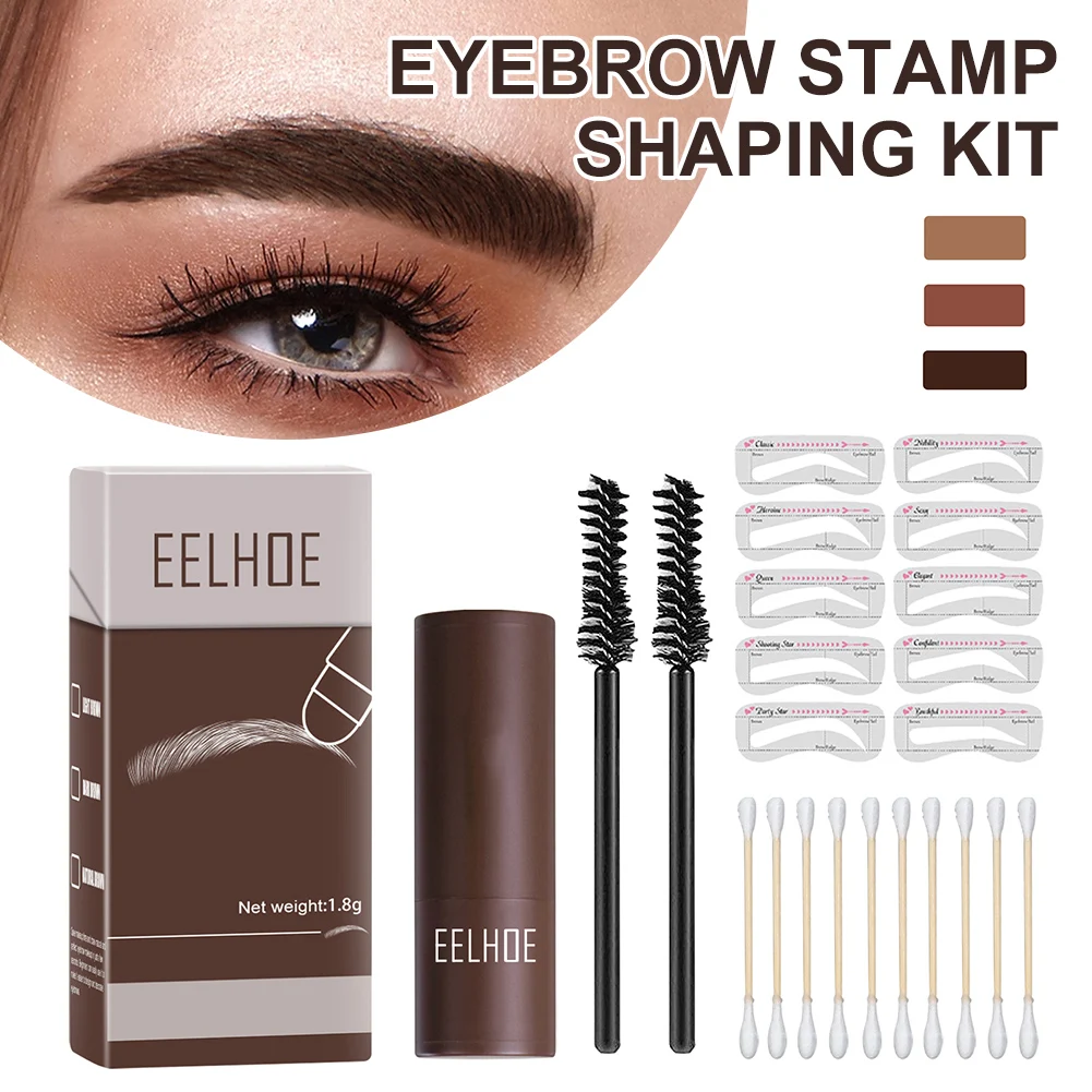 Eyebrow Stamp Shaping Kit Waterproof Smudge-proof Brow Powder with 10 Stencils Eyebrow Stick Makeup Tool
Eyebrow Stamp Shaping Kit Waterproof Smudge-proof Brow Powder with 10 Stencils Eyebrow Stick Makeup Tool