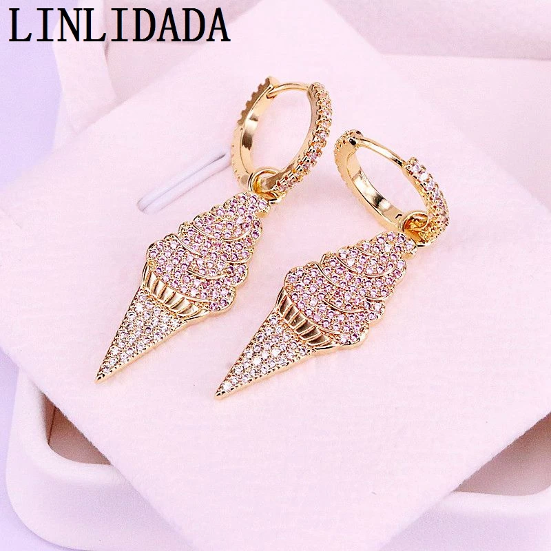 3Pair,Top Quality Micro Pave Cubic Zirconia Ice Cream Earrings Women Jewelry NEW fashion Gold Party CZ Dangling Earring
3Pair,Top Quality Micro Pave Cubic Zirconia Ice Cream Earrings Women Jewelry NEW fashion Gold Party CZ Dangling Earring