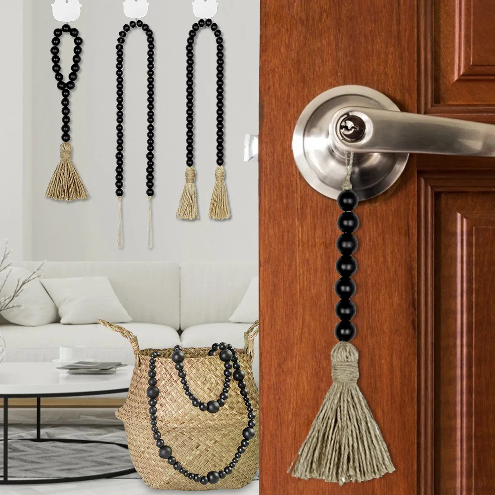 Natural Wooden Handmade Wood Beads Garlands Farmhouse DIY With Jute Rustic Tassel Home Deco Boho macrame Black Wall Decoration
Natural Wooden Handmade Wood Beads Garlands Farmhouse DIY With Jute Rustic Tassel Home Deco Boho macrame Black Wall Decoration