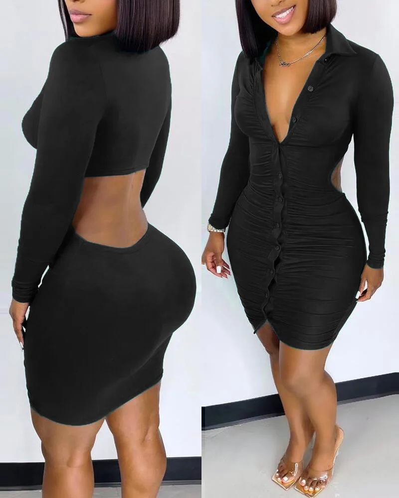 high quality 2021 spring and autumn elegant sexy knitted button shirt dress autumn women's hollow long-sleeved tight mini dress
high quality 2021 spring and autumn elegant sexy knitted button shirt dress autumn women's hollow long-sleeved tight mini dress