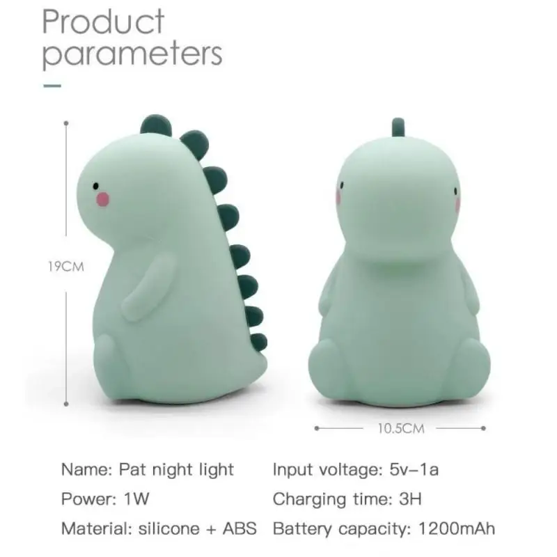 Colorful Pat Light Dinosaur Soft Night Light Student Dormitory Study Sleeping Baby Feeding Bedside Light Bedroom Decoration
Colorful Pat Light Dinosaur Soft Night Light Student Dormitory Study Sleeping Baby Feeding Bedside Light Bedroom Decoration
