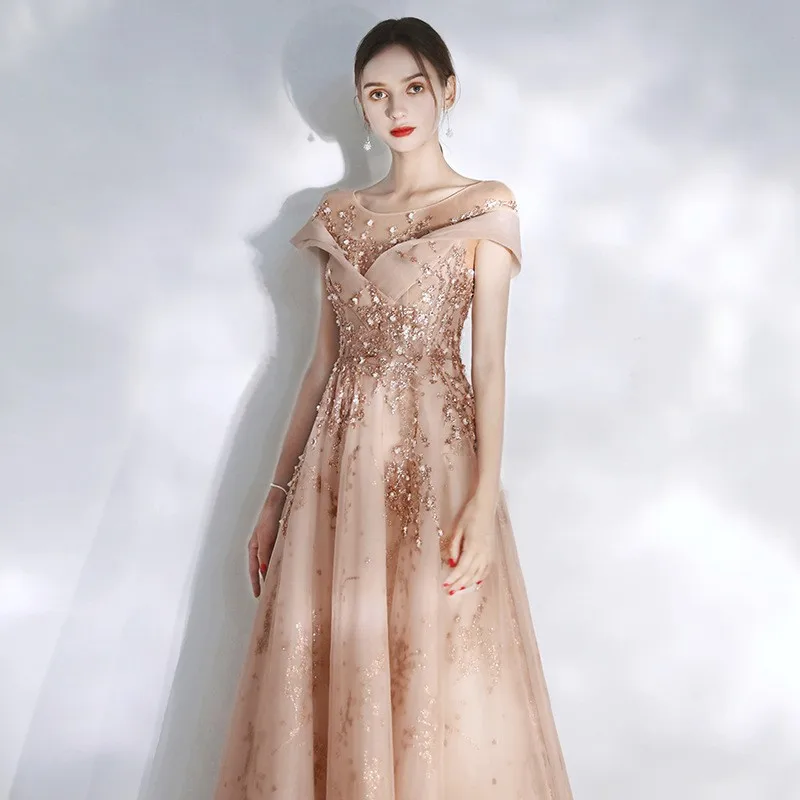 Spring Autumn New Classic Round Neck Sequins Beading Embroidery Evening Dresses Lady Simple Elegant A-Line Prom Gown Vestidos
Spring Autumn New Classic Round Neck Sequins Beading Embroidery Evening Dresses Lady Simple Elegant A-Line Prom Gown Vestidos