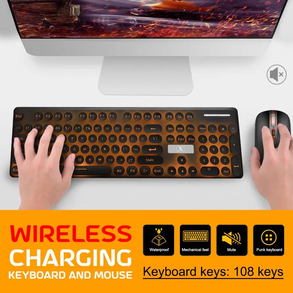 Luminous USB Keypad Computer Laptop Gaming 108 Key Punk Style 1000DPI Mouse Wired Keyboard Gift Gadget Keyboard Mouse Kit
Luminous USB Keypad Computer Laptop Gaming 108 Key Punk Style 1000DPI Mouse Wired Keyboard Gift Gadget Keyboard Mouse Kit