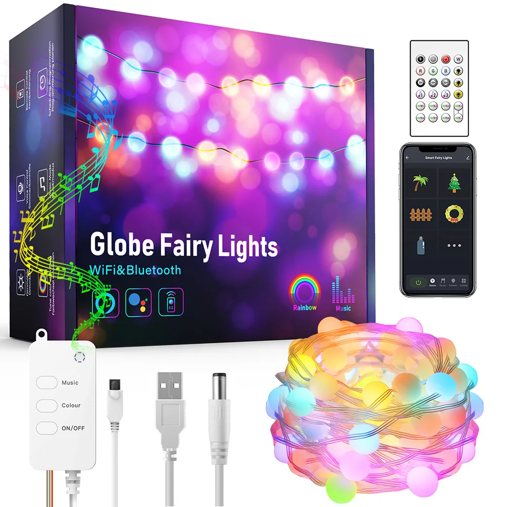 Smart LED String Lights USB Powered Waterproof Fairy Lights With Timer APP/Remote/Voice Control Sync To Music Home Xmas Decor
Smart LED String Lights USB Powered Waterproof Fairy Lights With Timer APP/Remote/Voice Control Sync To Music Home Xmas Decor