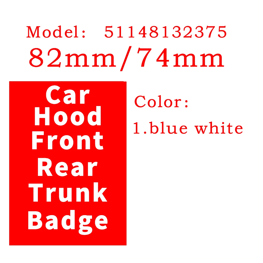 10PCS 82mm 74mm Car Emblem Badge BONNET Hood Front Rear Trunk Logo For E46 E39 E38 E90 E60 Z4 X3 X5 X6 51148132375 accessories P
10PCS 82mm 74mm Car Emblem Badge BONNET Hood Front Rear Trunk Logo For E46 E39 E38 E90 E60 Z4 X3 X5 X6 51148132375 accessories P