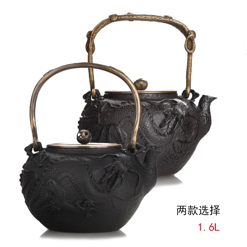 Japanese handmade health cast iron craft pot copper lifting beam old iron Kongfu teapot water kettle tea pot 1.6L 
Japanese handmade health cast iron craft pot copper lifting beam old iron Kongfu teapot water kettle tea pot 1.6L