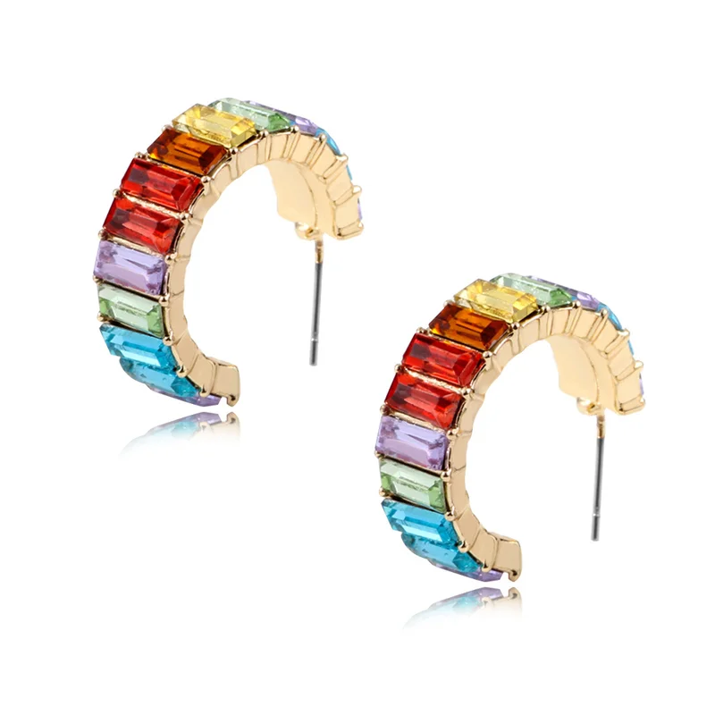 Fashion Geometric Round Circle Rainbow CZ Cubic Zirconia Stud Earrings for Women Girl Colorful Earrings Jewelry Party Gift
Fashion Geometric Round Circle Rainbow CZ Cubic Zirconia Stud Earrings for Women Girl Colorful Earrings Jewelry Party Gift