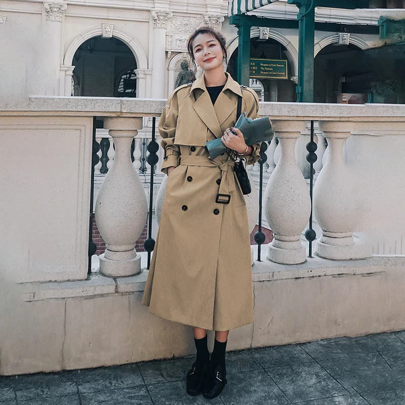 Loose Double Breasted All-Match Trench Coat Women's Windbreaker Khaki 2021 Spring Autumn New Fashion Lapel Mid-Length Korean
Loose Double Breasted All-Match Trench Coat Women's Windbreaker Khaki 2021 Spring Autumn New Fashion Lapel Mid-Length Korean