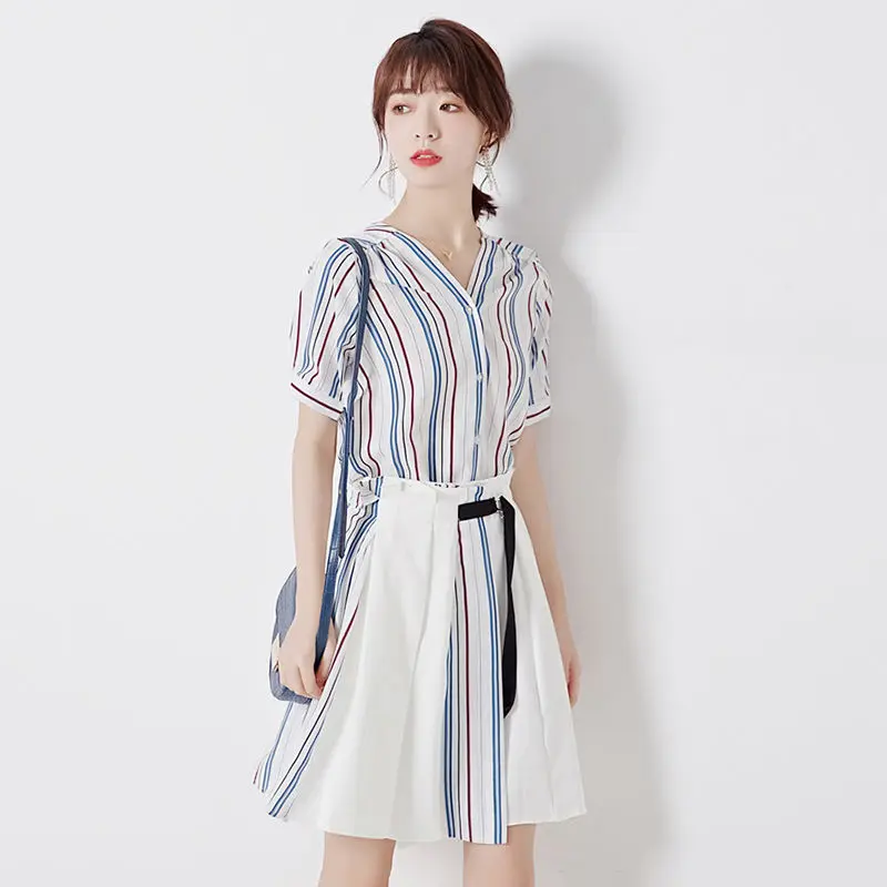 Women's Spring Summer Style Women's Dress V-Neck Thin Section Striped Set Elegant Temperament Dress SS3097
Women's Spring Summer Style Women's Dress V-Neck Thin Section Striped Set Elegant Temperament Dress SS3097