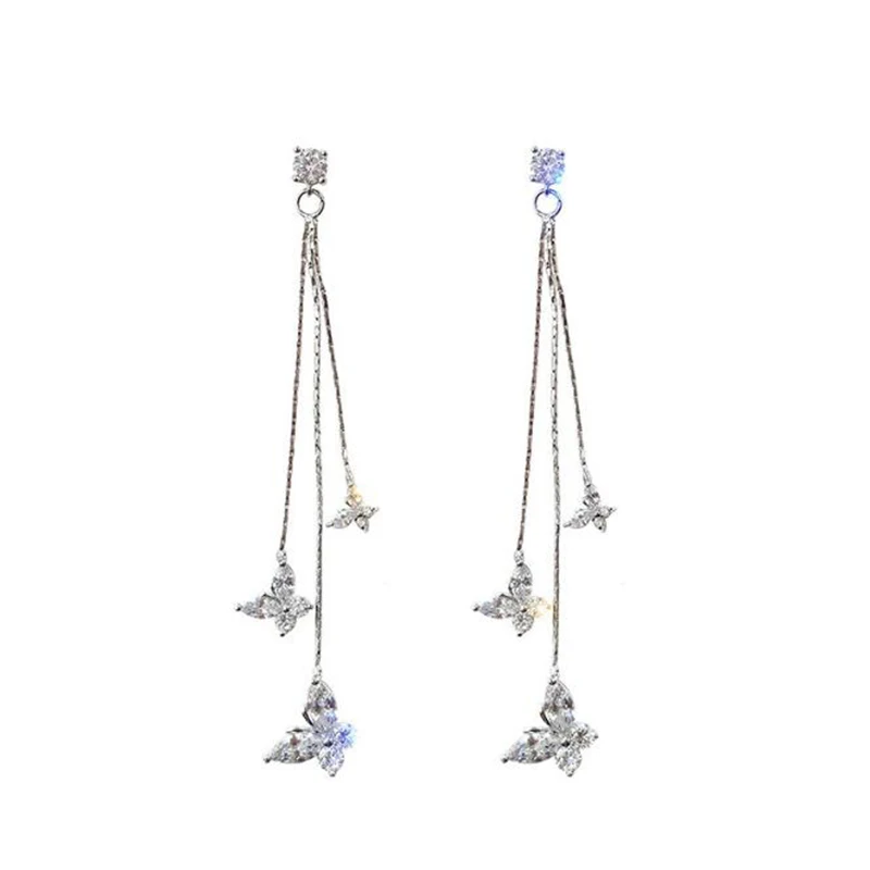 1Pair Gold/Silver Color Butterfly Crystal Tassel Earrings Long Eardrop Dangle Earrings Women Pendientes Jewelry Accessories
1Pair Gold/Silver Color Butterfly Crystal Tassel Earrings Long Eardrop Dangle Earrings Women Pendientes Jewelry Accessories