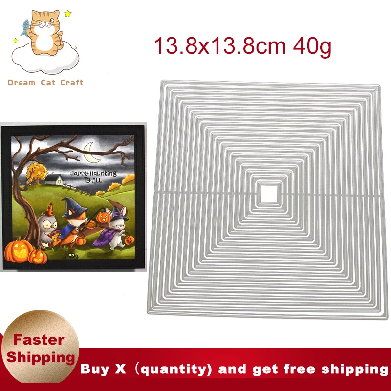 Multi-layer Square Frame Metal Cutting Dies Stencil DIY Scrapbooking Album Paper Card Template Mold Embossing Craft Decoration
Multi-layer Square Frame Metal Cutting Dies Stencil DIY Scrapbooking Album Paper Card Template Mold Embossing Craft Decoration