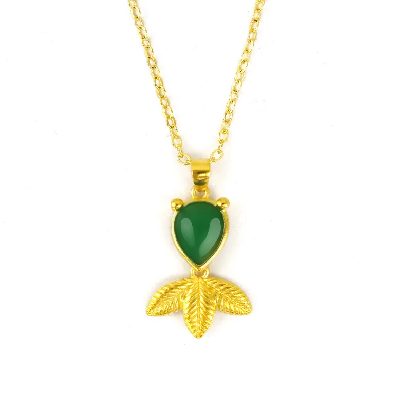 Simple Fashion 18K Gold Necklace for Women Jewelry Green Chalcedony Necklace Gem Goldfish Pendant Necklace Birthday Gifts Female 
Simple Fashion 18K Gold Necklace for Women Jewelry Green Chalcedony Necklace Gem Goldfish Pendant Necklace Birthday Gifts Female