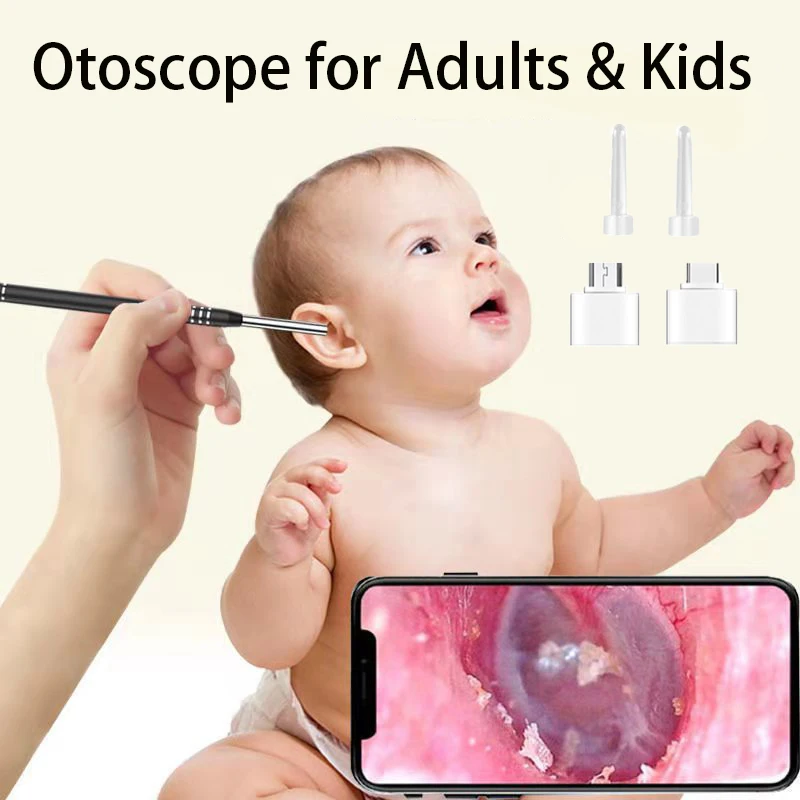 

5.5mm Medical Digital Otoscope Video 3 in 1 Earwax Endoscope Earplugs Earpick Camera Android Phone Removal Tool for Ear Cleaning