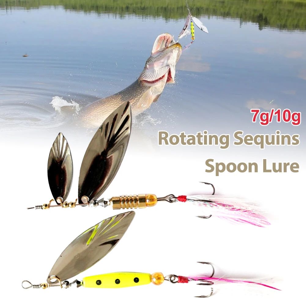 Fishing Lure Fishing Spoon Hard Lure Metal Fishing Tackle 7g/10g Spinner Bait with Treble Hook in Feather Fishing Accessories
Fishing Lure Fishing Spoon Hard Lure Metal Fishing Tackle 7g/10g Spinner Bait with Treble Hook in Feather Fishing Accessories
