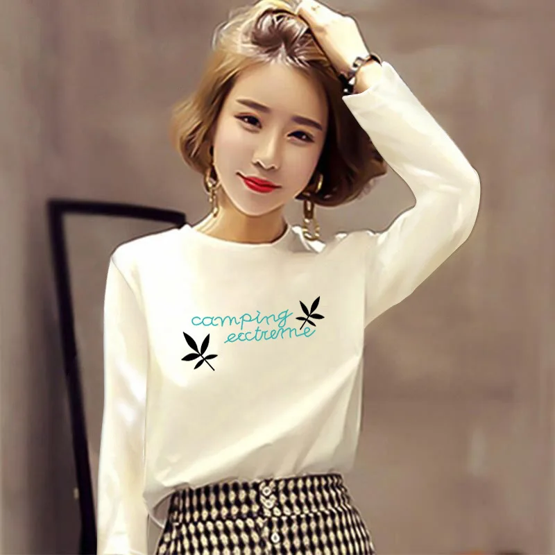 White Bottoming Shirt Women's Autumn Thin Section with 2021 New Printed Top Long-sleeved T-shirt Women's Trend Woman Tshirts
White Bottoming Shirt Women's Autumn Thin Section with 2021 New Printed Top Long-sleeved T-shirt Women's Trend Woman Tshirts
