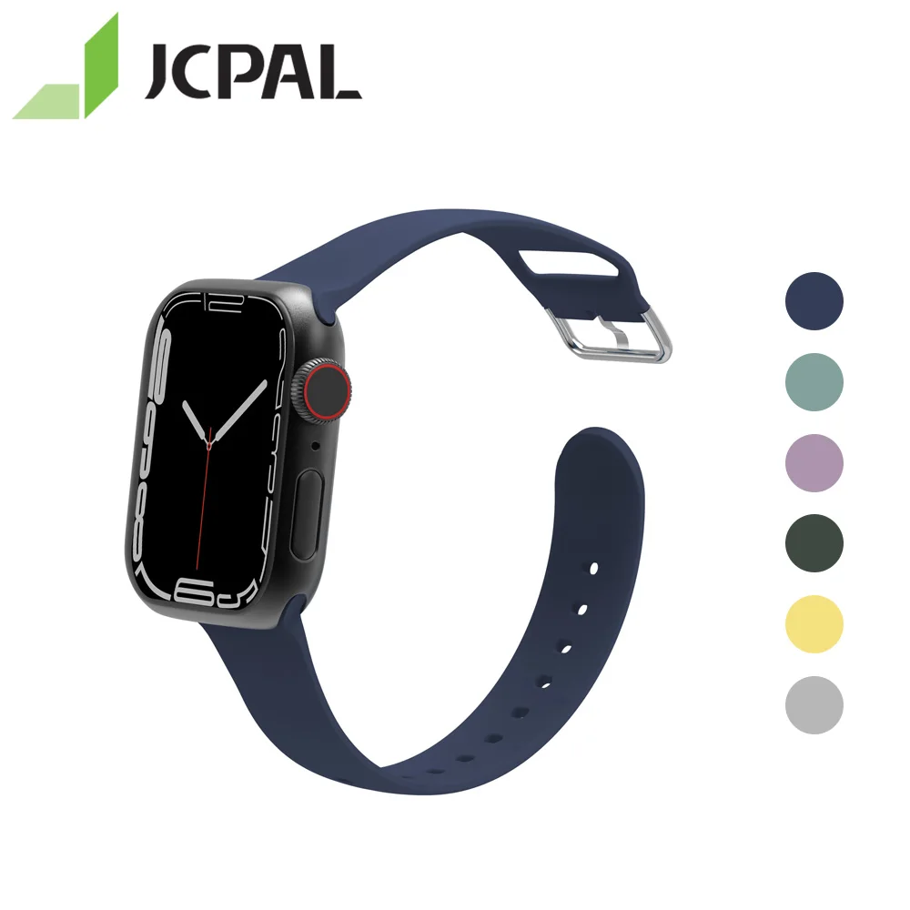 New Arrival JCPAL Watch Strap Band for Apple Watch Series 7 SE 41mm/45mm 40mm/44mm with Flexible Silicone Stainless Steel Clasp
New Arrival JCPAL Watch Strap Band for Apple Watch Series 7 SE 41mm/45mm 40mm/44mm with Flexible Silicone Stainless Steel Clasp