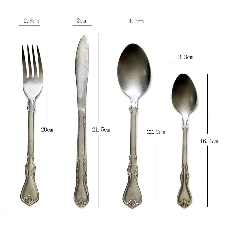 4PCS Dinnerware Set Retro Cutlery 304 Stainless Steel Knife Fork Dessert Spoon Kitchen Tableware Steak Fruit Flatware Silverware
4PCS Dinnerware Set Retro Cutlery 304 Stainless Steel Knife Fork Dessert Spoon Kitchen Tableware Steak Fruit Flatware Silverware