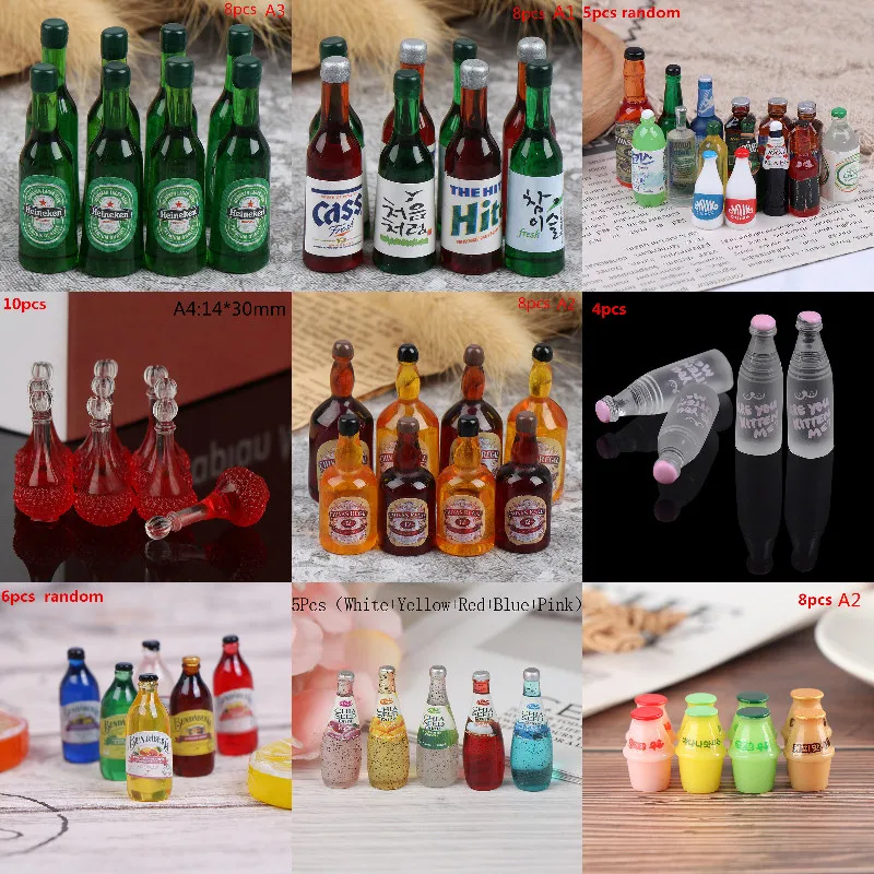 5/6/8/10 Pcs Mini Drinking Bottles Dollhouse Miniatures Doll Food Kitchen Living Room Accessories Kids Pretend Play Toys
5/6/8/10 Pcs Mini Drinking Bottles Dollhouse Miniatures Doll Food Kitchen Living Room Accessories Kids Pretend Play Toys