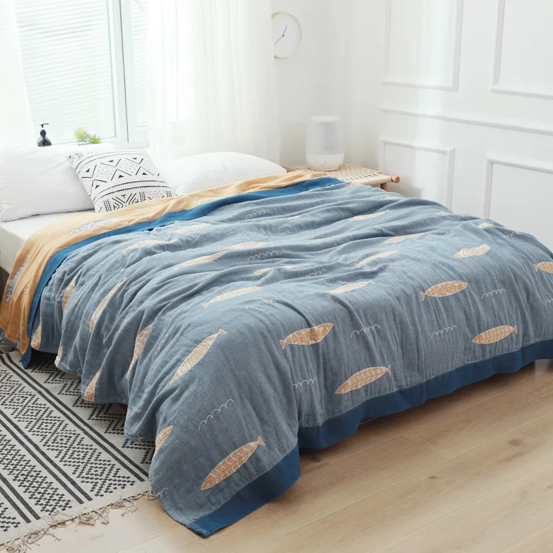 Nordic Europe Fish Soft Printed Summer Blanket Gauze Bed Sofa Cover Chic Tassel Multifunction Travel Breathable Throw Blanket
Nordic Europe Fish Soft Printed Summer Blanket Gauze Bed Sofa Cover Chic Tassel Multifunction Travel Breathable Throw Blanket