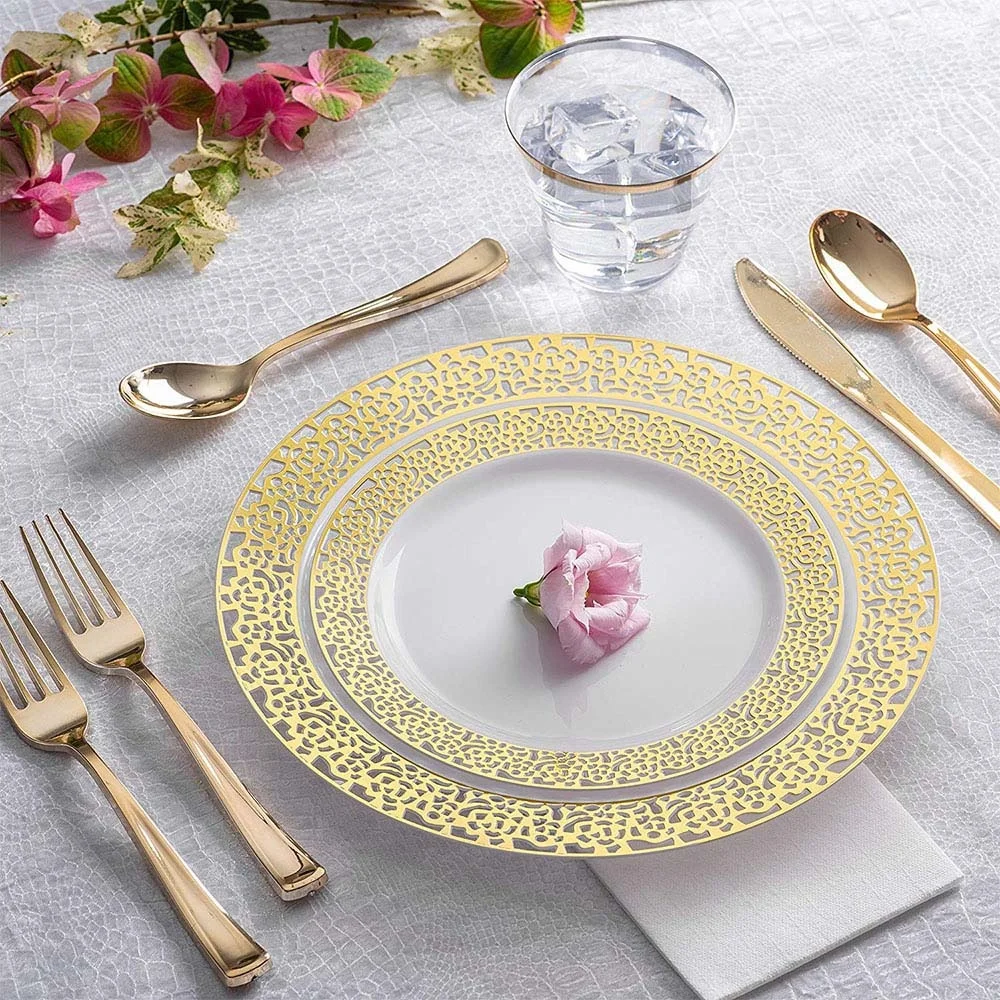 12Pcs Disposable Tableware Rose Gold Plastic Knife Fork Spoon Luxury Dinnerware for Wedding Birthday Party Supplies Cutlery Sets
12Pcs Disposable Tableware Rose Gold Plastic Knife Fork Spoon Luxury Dinnerware for Wedding Birthday Party Supplies Cutlery Sets