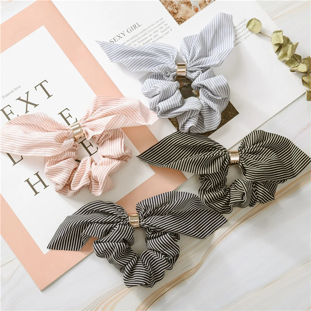 Korean Cute Rabbit Ear Striped Hair Accessories Metal Buckle Hair Scrunchies Elastic Hair Bands Ties Rope Bands Ponytail Bands
Korean Cute Rabbit Ear Striped Hair Accessories Metal Buckle Hair Scrunchies Elastic Hair Bands Ties Rope Bands Ponytail Bands