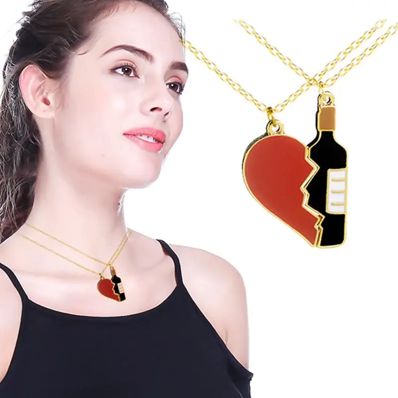 Pendant Necklace Trendy Love Personality Red Wine Stitching Pendants Charm Couple Unisex Gift 2PCS Jewelry Necklaces Chain
Pendant Necklace Trendy Love Personality Red Wine Stitching Pendants Charm Couple Unisex Gift 2PCS Jewelry Necklaces Chain