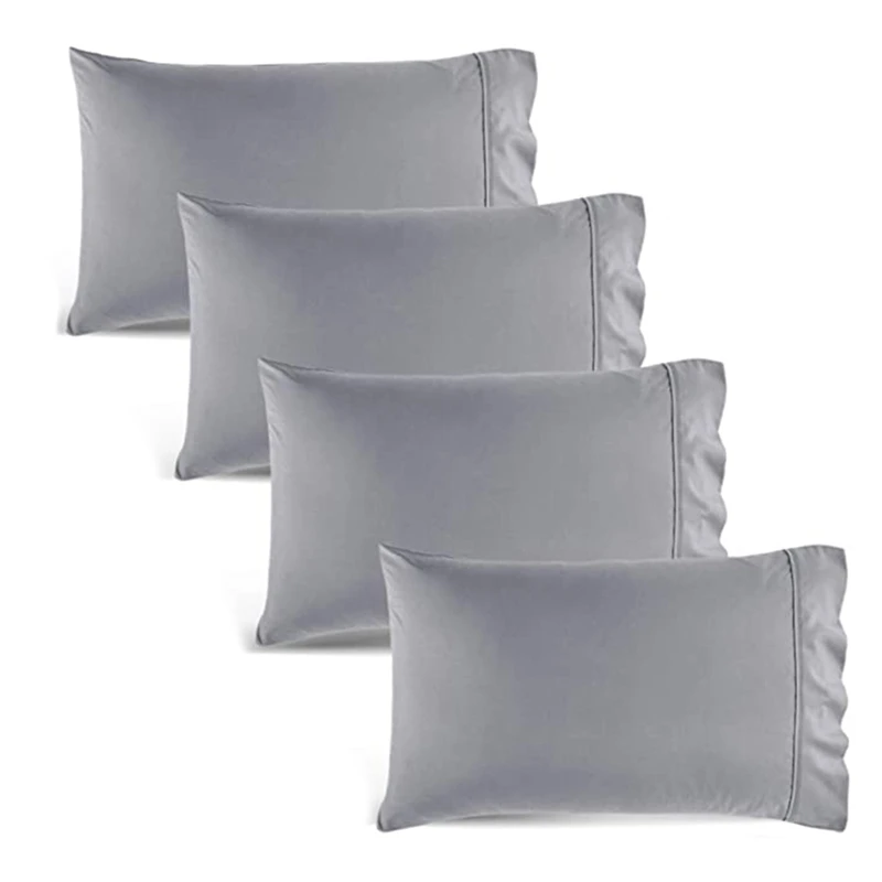 Grey Pillowcase Set - Bed Pillow Cover - Wrinkle, Fade & Stain Resistant - Envelop Closure Pillow Case Set Of 4 
Grey Pillowcase Set - Bed Pillow Cover - Wrinkle, Fade & Stain Resistant - Envelop Closure Pillow Case Set Of 4