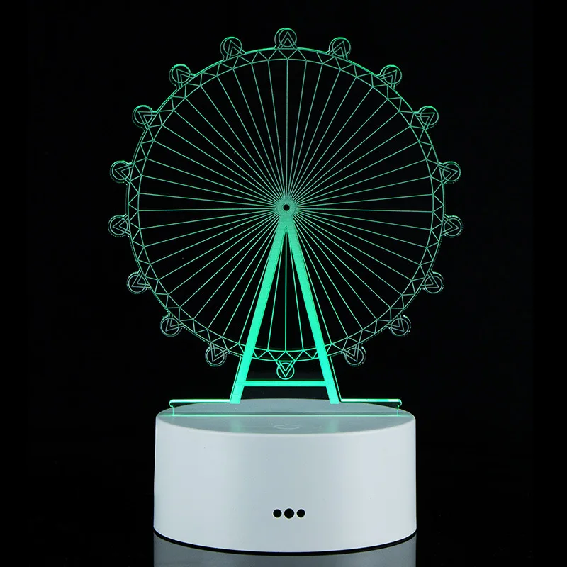 Novelty Cat Pig Heart Elk gesture Castle Ferris Wheel Sailing ship Castle 3D LED Lamp 7 Color Chang Night Lights USB Table Lamp
Novelty Cat Pig Heart Elk gesture Castle Ferris Wheel Sailing ship Castle 3D LED Lamp 7 Color Chang Night Lights USB Table Lamp