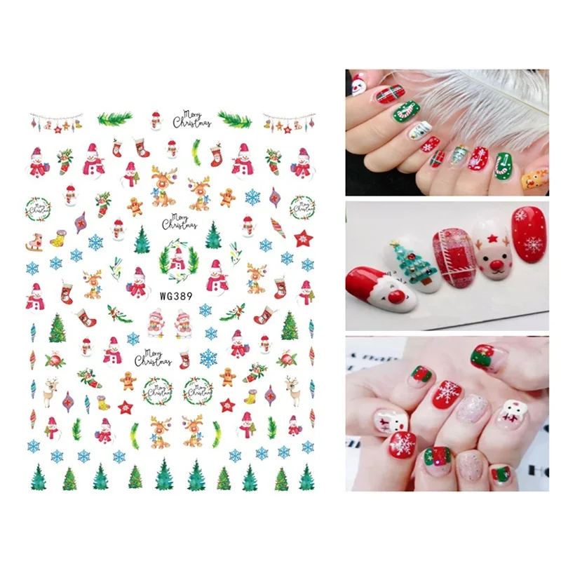 5 Sheets Christmas Nail Art Stickers Cartoon Santa Claus Xmas Tree Deer Snowman Decorative Nail Decal Manicure Tool Supplies
5 Sheets Christmas Nail Art Stickers Cartoon Santa Claus Xmas Tree Deer Snowman Decorative Nail Decal Manicure Tool Supplies