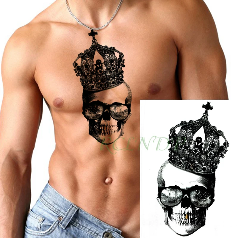 Waterproof Temporary Tattoo sticker skull head crown cross big size black flash tatoo fake body art tatto for Girl Men Women
Waterproof Temporary Tattoo sticker skull head crown cross big size black flash tatoo fake body art tatto for Girl Men Women