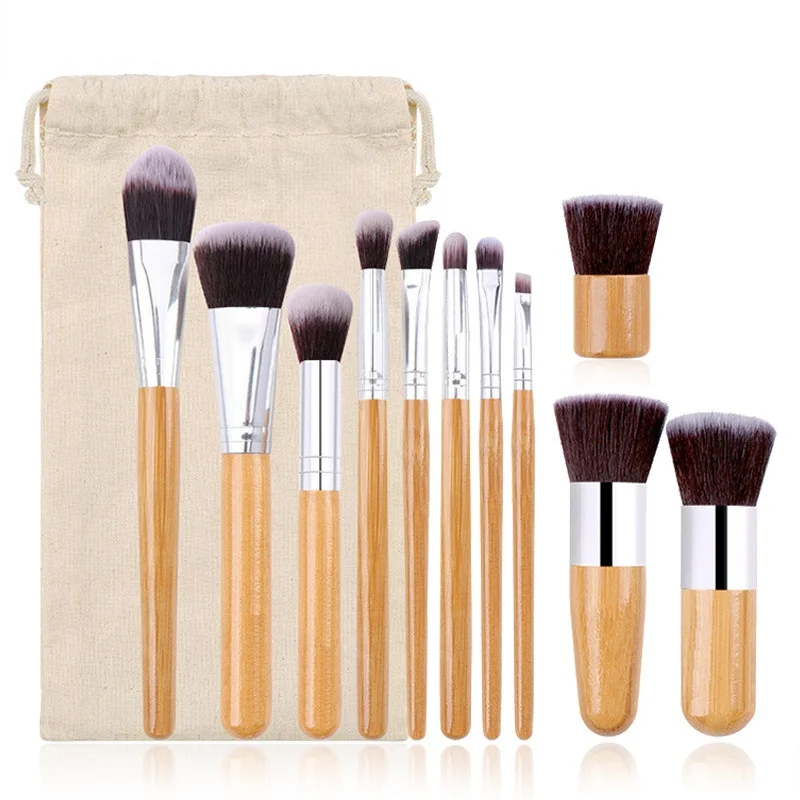A set of makeup brushes with bamboo poles, 11 units, multifunctional, portable, makeup base
A set of makeup brushes with bamboo poles, 11 units, multifunctional, portable, makeup base