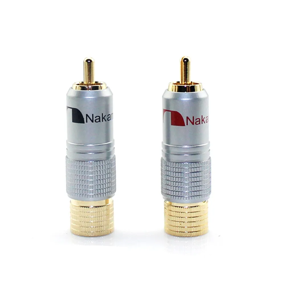 2 шт. аудио разъем RCA 24 К золотой динамик клеммный Nakamichi штекер кабель Мужской