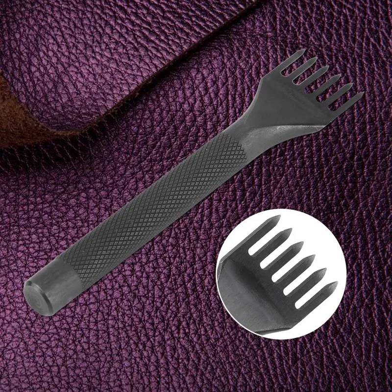 DIY Diamond Lacing Stitching Chisel Set Leather Craft Kits, Leather Craft Tooth Punching Tool 4mm 1/2/4/6 Prong 
DIY Diamond Lacing Stitching Chisel Set Leather Craft Kits, Leather Craft Tooth Punching Tool 4mm 1/2/4/6 Prong