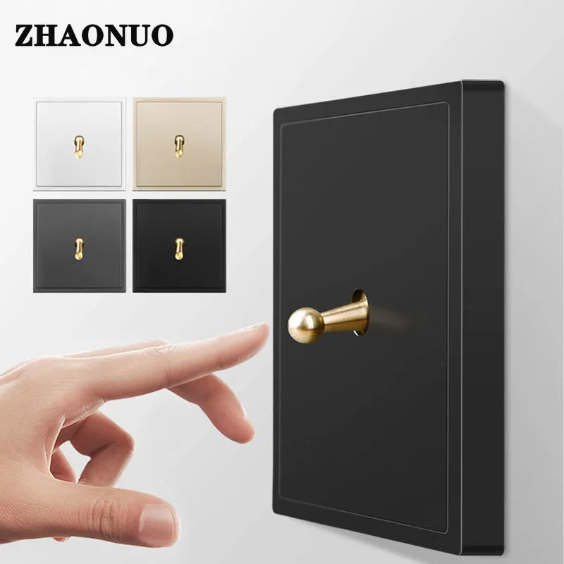 Black Wall Vintage Brass Lever Toggle Switch 1-4 Gang 2 Way Flame Retardant PC Panel Wall Light Switch
Black Wall Vintage Brass Lever Toggle Switch 1-4 Gang 2 Way Flame Retardant PC Panel Wall Light Switch