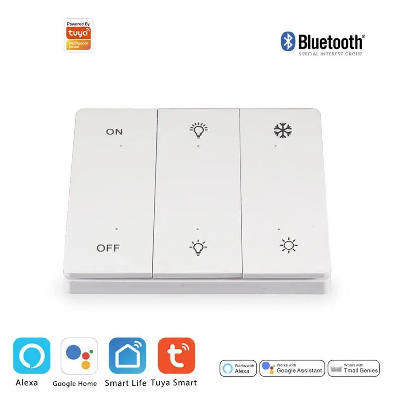 Aubess Bluetooth Smart Control Panel Tuya Crystal Glass Touch Switch Panel Wall Light Sensor Dimming Remote Control Free Sticker
Aubess Bluetooth Smart Control Panel Tuya Crystal Glass Touch Switch Panel Wall Light Sensor Dimming Remote Control Free Sticker